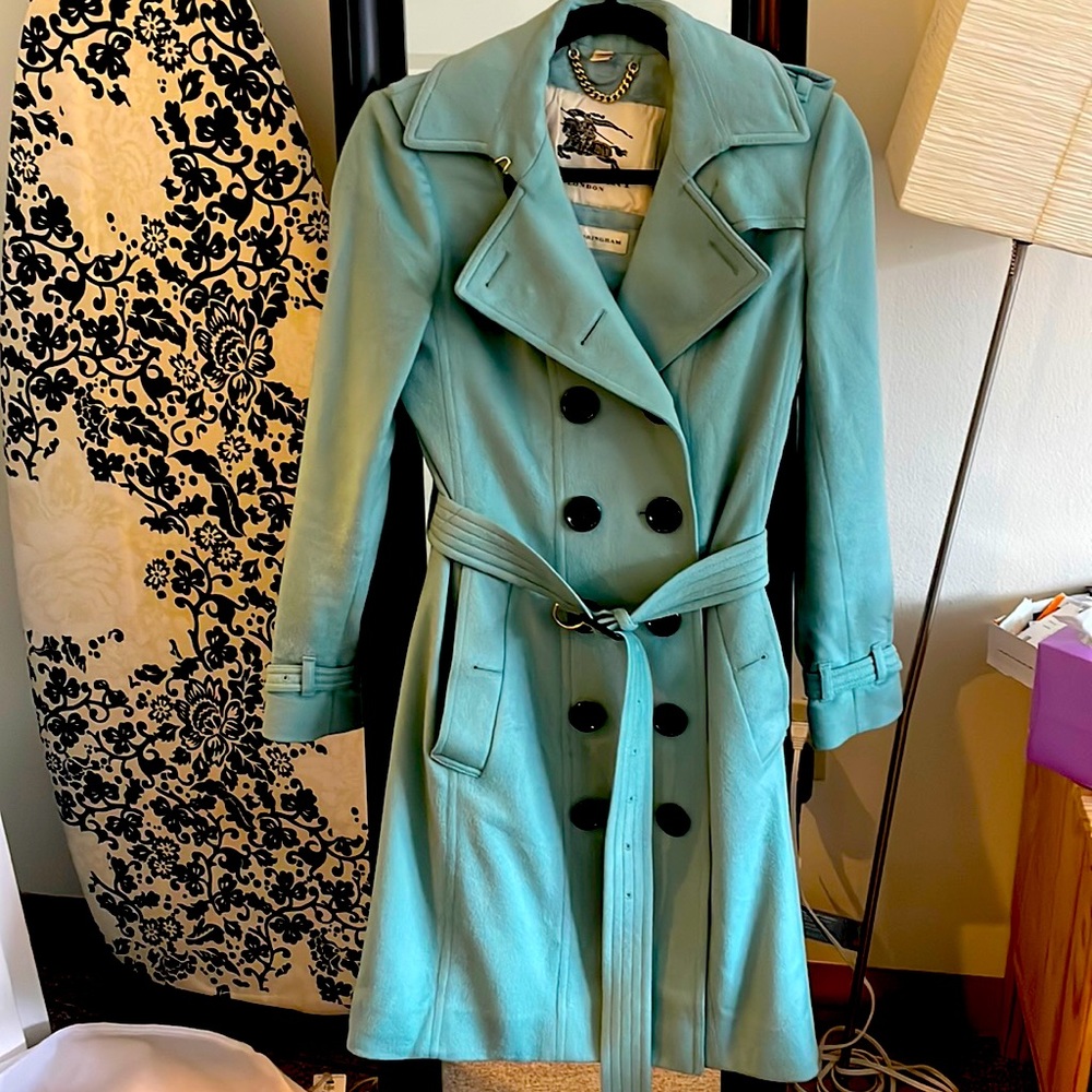 Burberry The Sandringham Blue Coat USA size 4